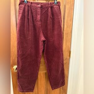 L.L. Bean Red Corduroy Pants Relaxed Fit
